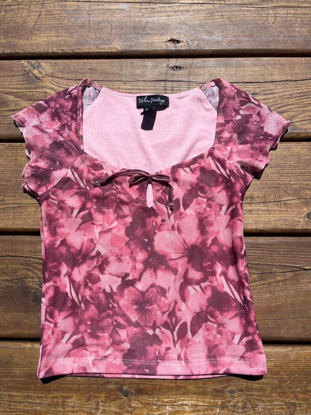 Urban heritage pink and purple floral design top